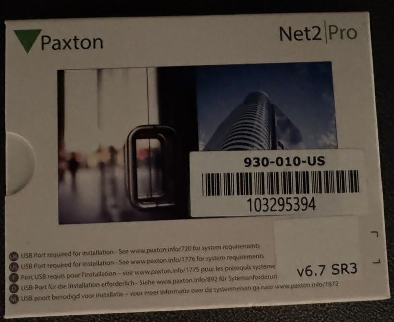 Paxton Access 930-010-US Net2 Pro Software on USB