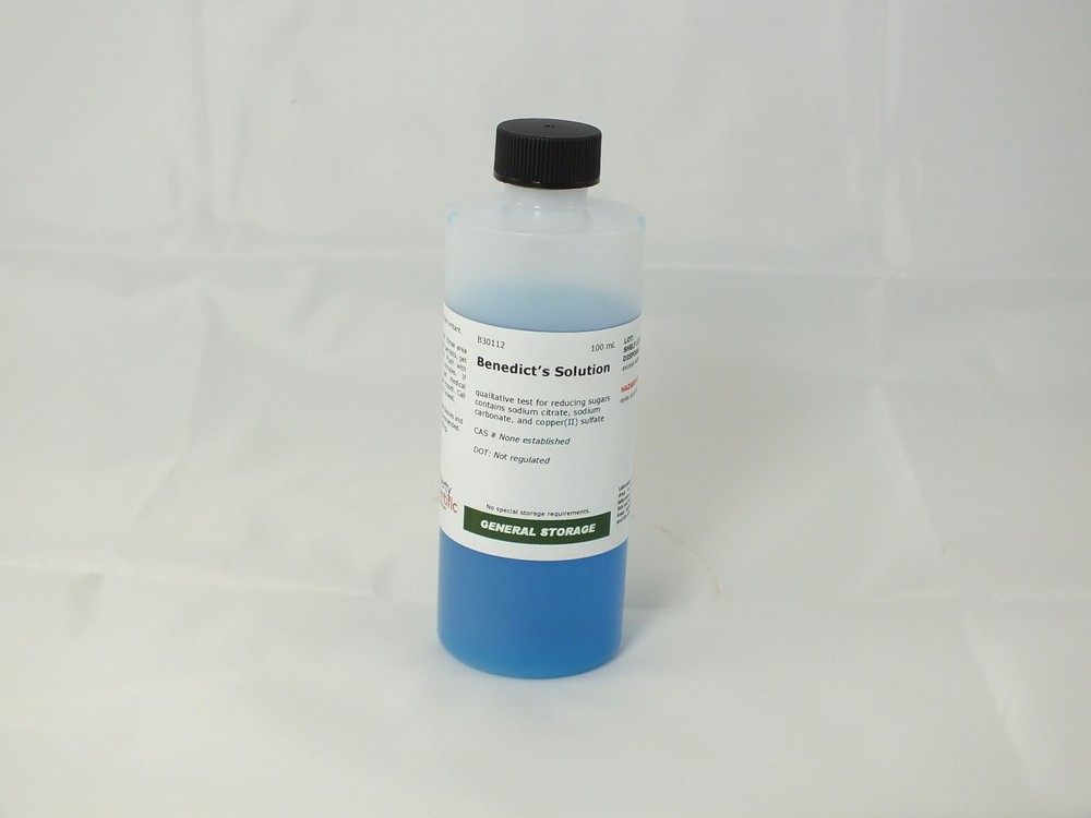 Benedict's Solution, Qualitative Test for Reducing Sugars, 100 ml / 4 fl. oz.