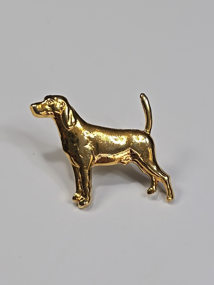 Pointer Dog Lapel Pin Gold Color Metal