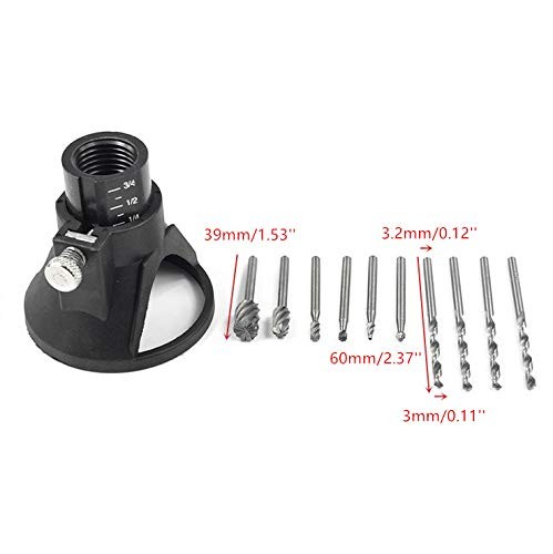 Rotary Multi Tool Cutting Guide Attachment Kit with HSS Router Drill Bits...