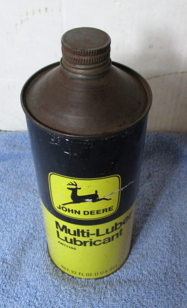 Nice John Deere 1 Quart Empty Multi-Luber Lubricant Can Tin 32oz Tractor