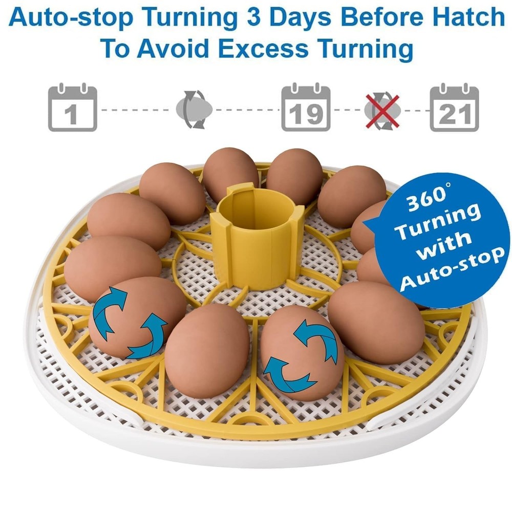 Incubators for Hatching Eggs, Egg Incubator with Automatic Egg Turning and Humid