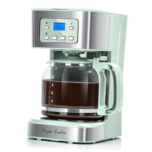 12-Cup Programmable Coffee Maker, Regular & Strong Brew Drip Coffee Green