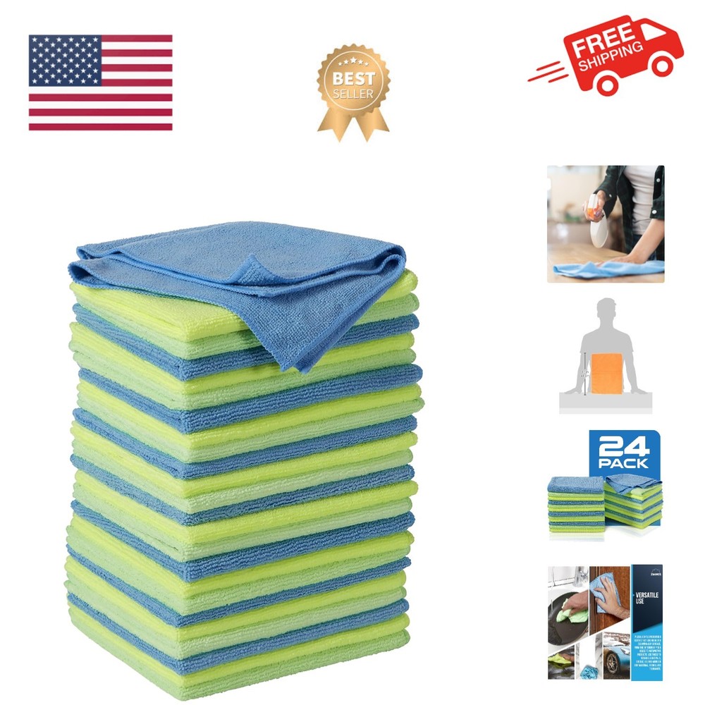 924 Microfiber Cleaning Cloths, 24 Pack