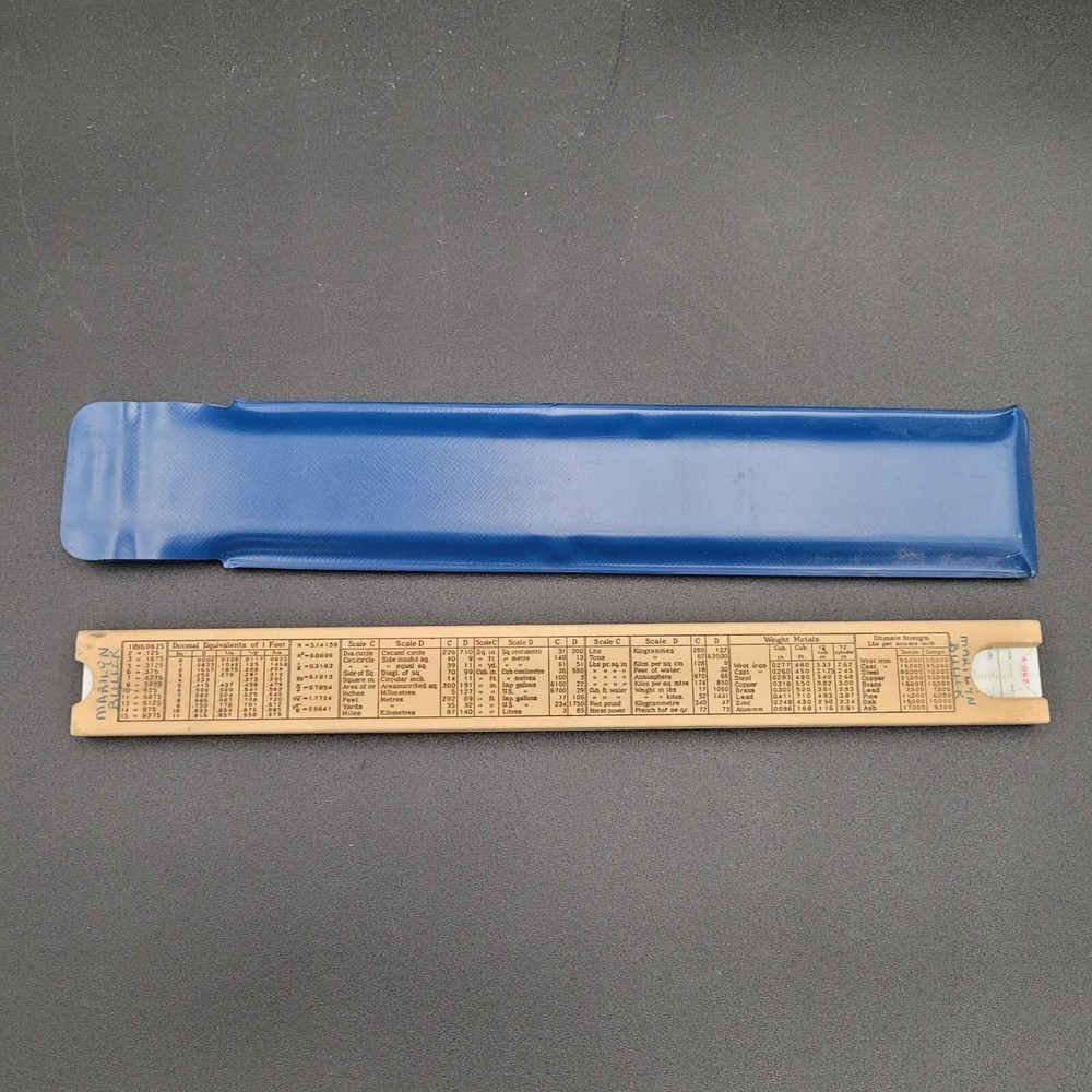Vintage Engineering Instruments Inc Peru Indiana Trig Slide Ruler w/Instructions