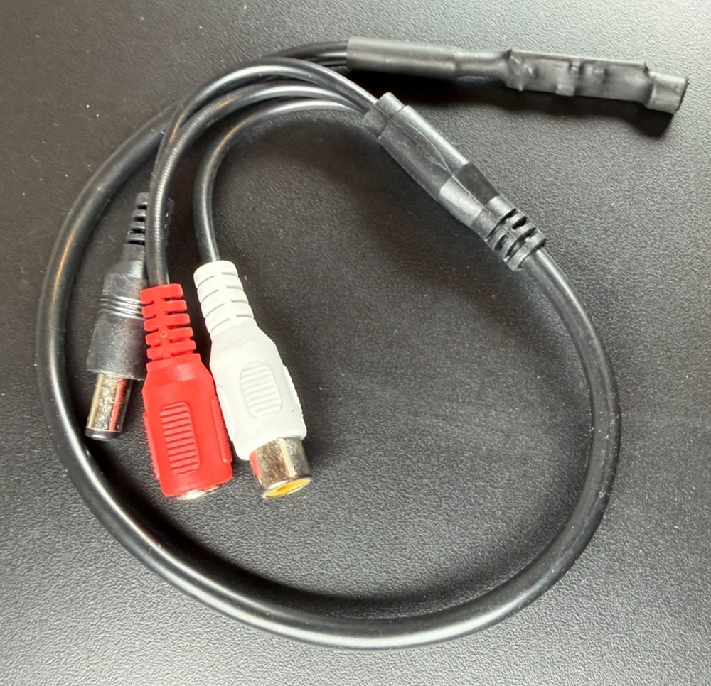 CCTV Security Camera Inline Audio Microphone with Loop Through Power