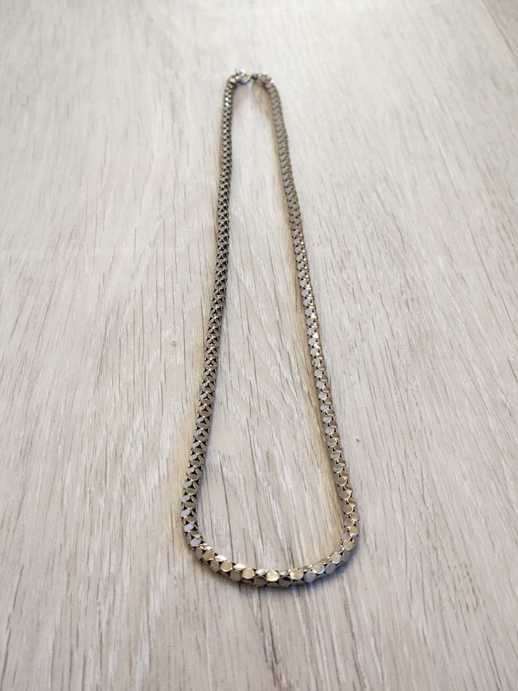 Vintage Silver Tone Abstract Serpent Chain Necklace