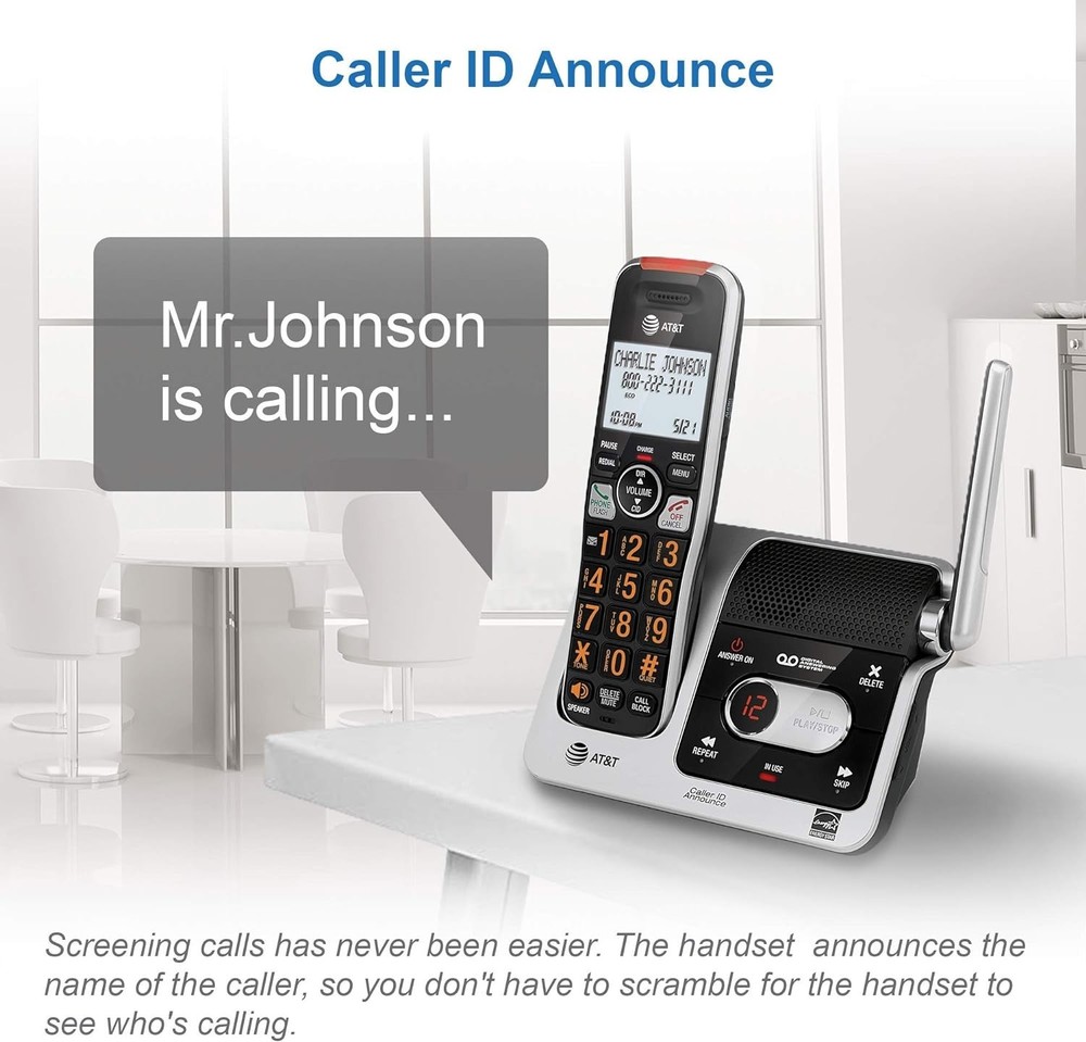 Silver/Black Home Phone Set with Answering System