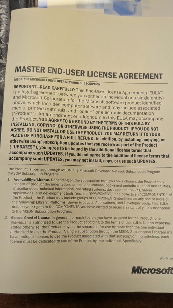 Microsoft MSDN Subscription Library January 2001 Complete Shipment Whistler
