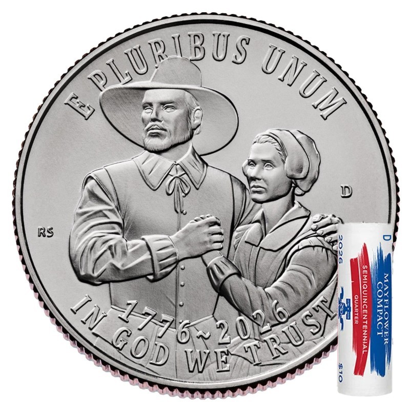 2026 D Denver Mayflower Compact US Mint Quarter $25 ROLL ~ Unopened