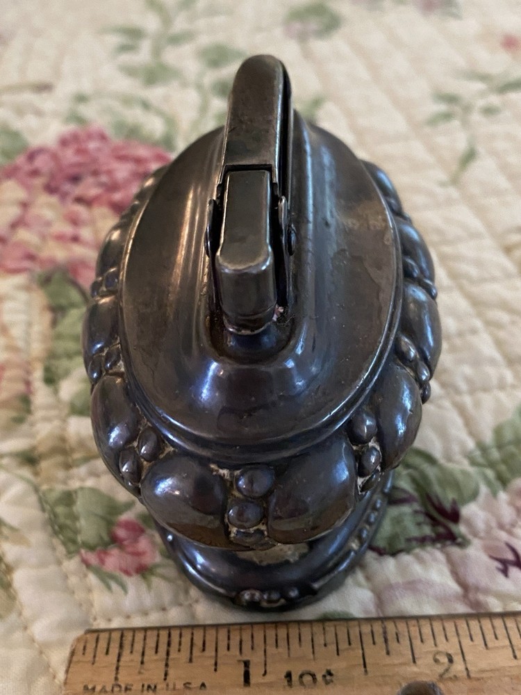 Vintage Ronson Crown Table Lighter Silver Plate 1950s