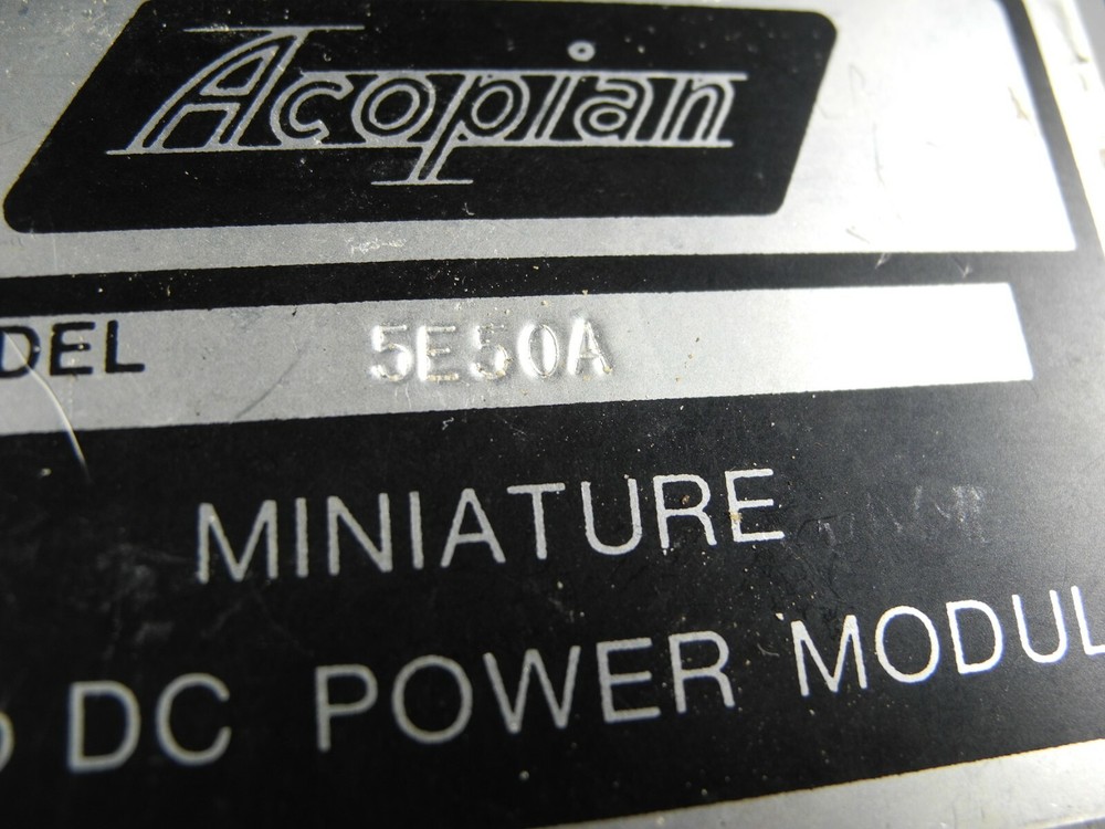 ACOPIAN MINIATURE AC TO DC POWER MODULE 5E50A (NOS)