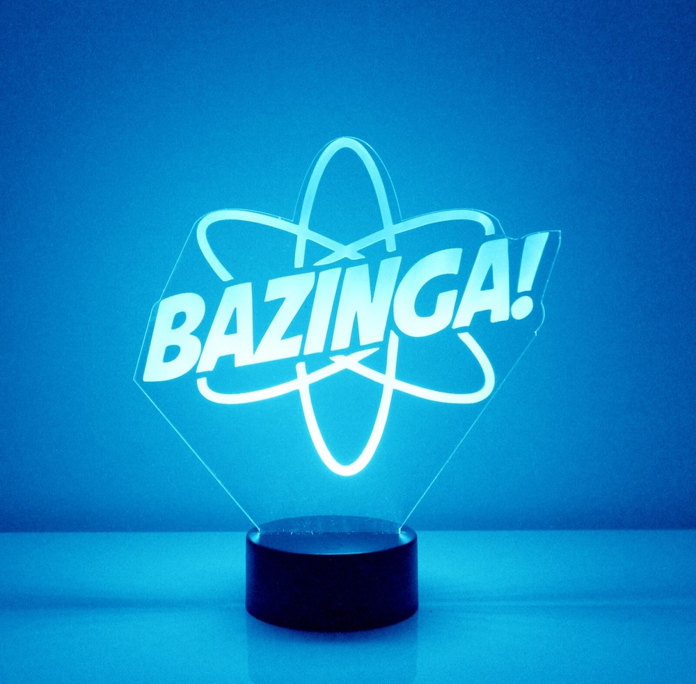 Bazinga Night Light, Personalized FREE, LED Night Lamp, w/Remote, Engraved Gift