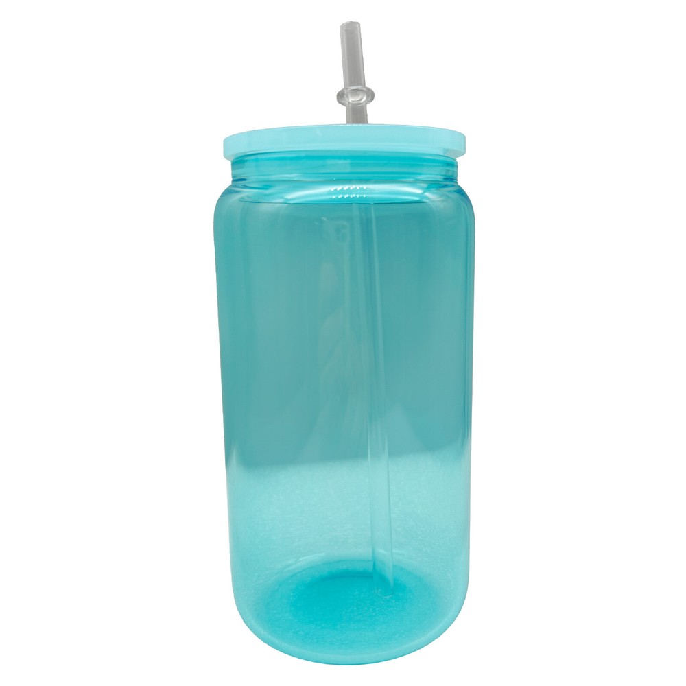 24Pcs/pack 16oz Glass Cups with Lids & Straws Sublimation Transfer Blanks