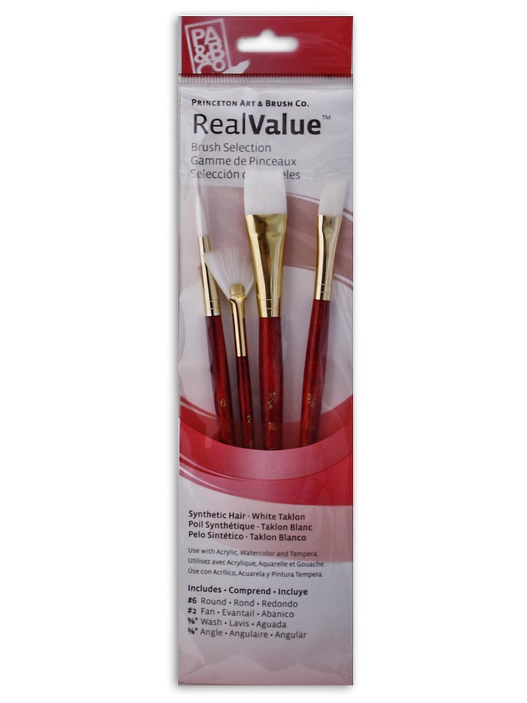 Princeton Real Value Series Red Short Handled Brush Sets
