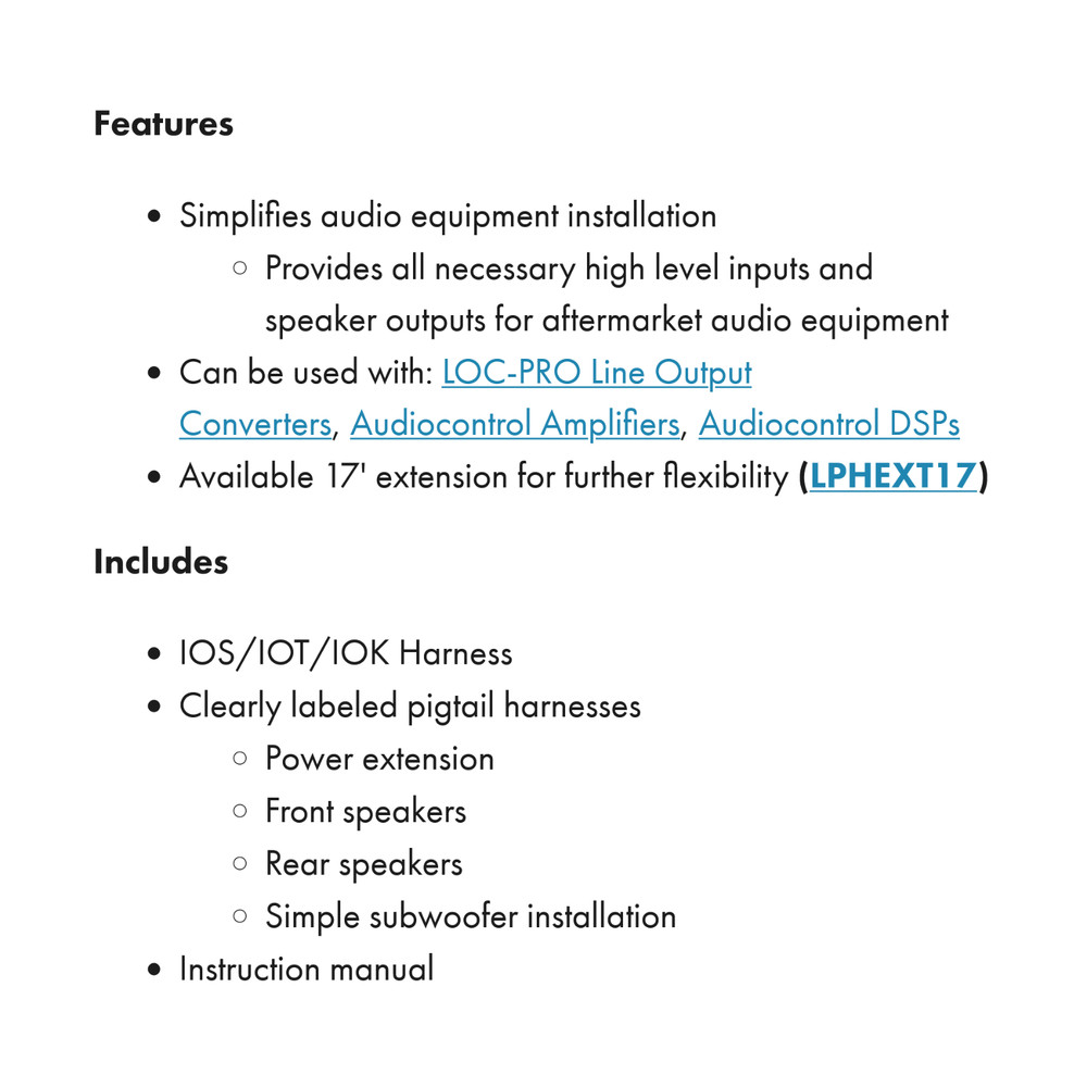 AudioControl LC5i PRO+LPHGM72 Amplifier Integration Solution for Non-Amp GM