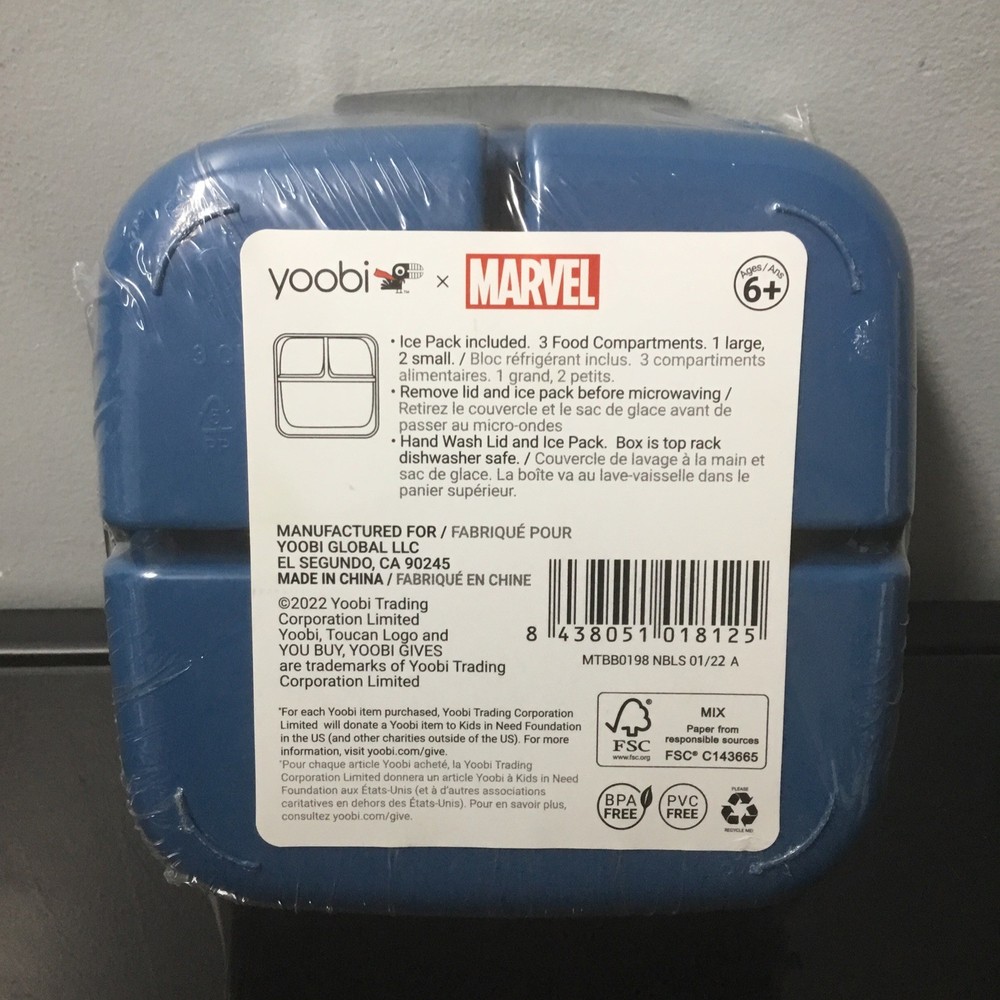 Bento Box Yoobi x Marvel Spider-Man Ice Pack 3 Compartments