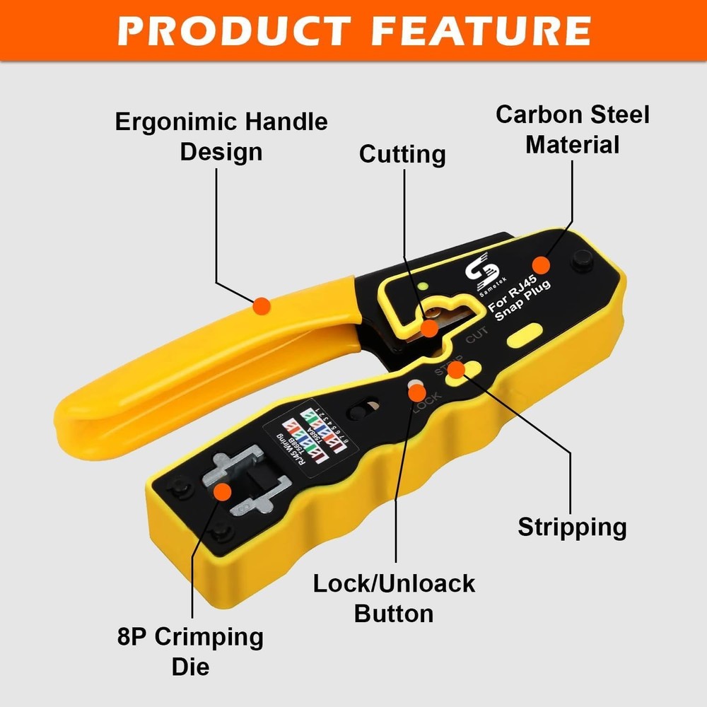 RJ45 Pass through Ethernet Network Crimping tool Pass Through RJ45 Crimper Tool