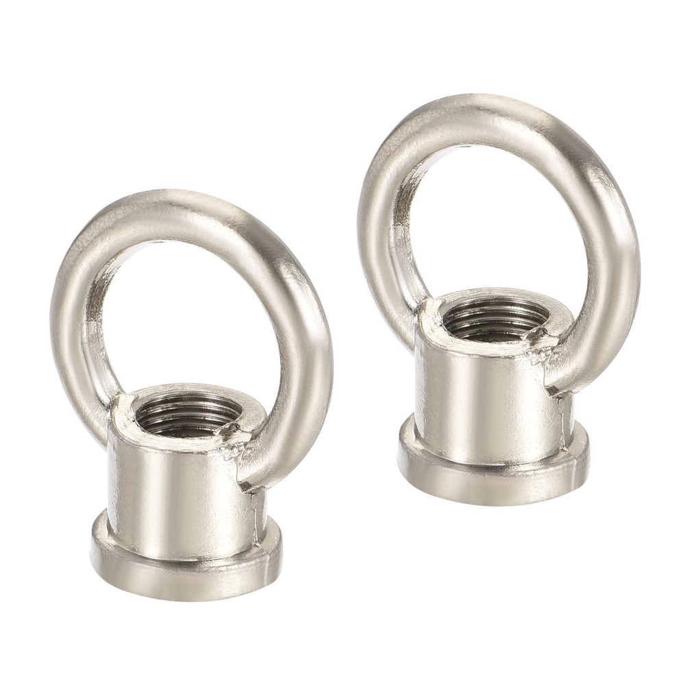 2pcs Eye Nut 15kg Load 29x35mm M10 Thread Female Loop Ring Nickle Color