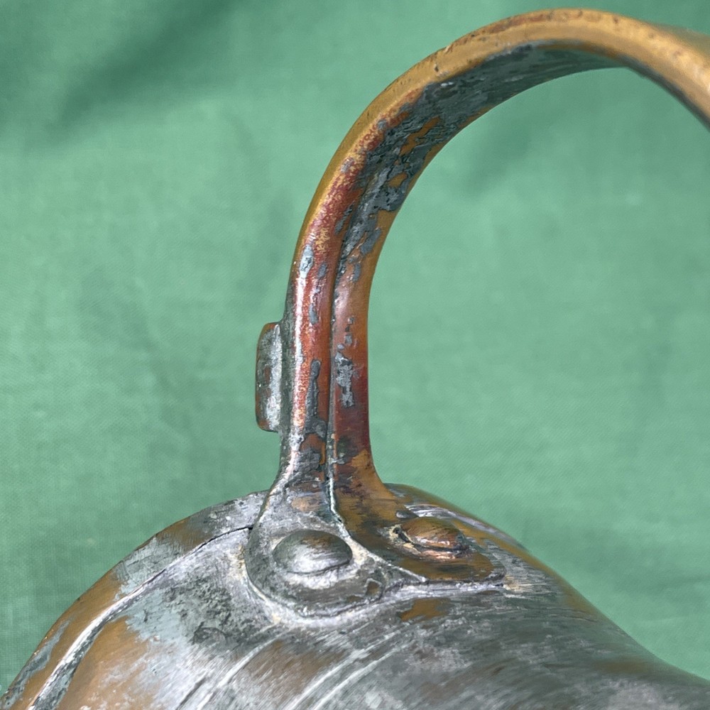 Rare Antique Copper Tavern Ale Pitcher Strap Handle 7” Tall