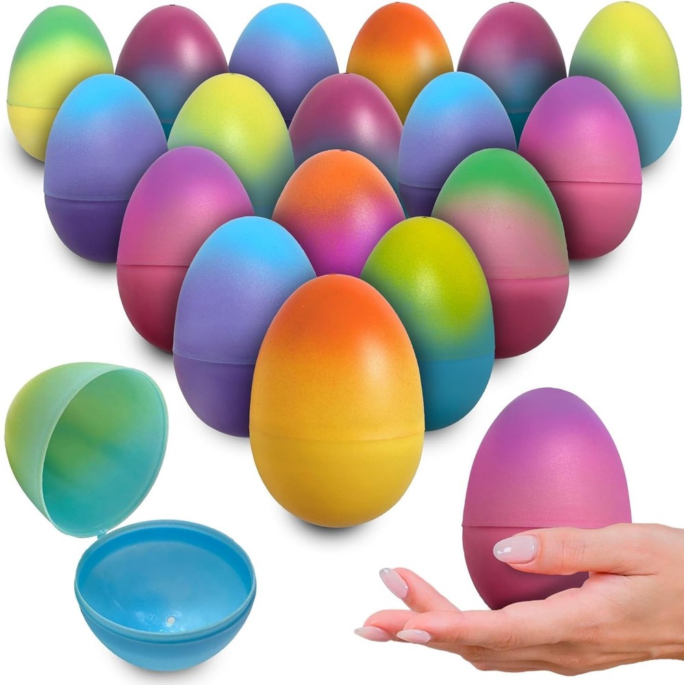 stargo 32 Pack - Plastic Easter Eggs Empty 3.2” Large Plastic Eggs Fillable fo
