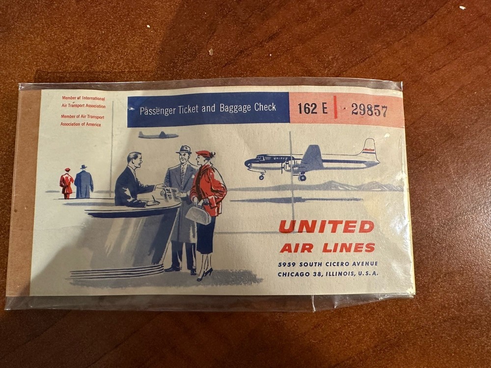 Old 1954 Delta airline Ticket