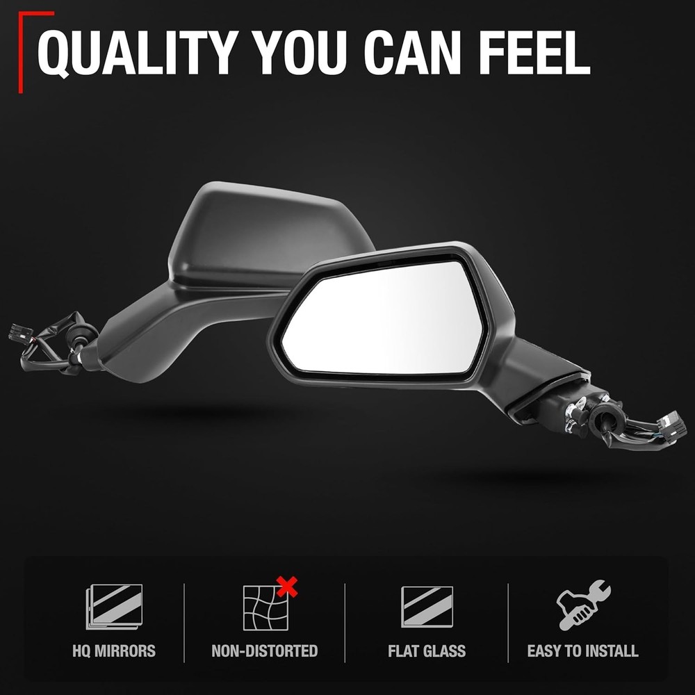 Driver Side Mirror Replacement - Compatible with 2016-2021 Chevrolet Camaro - Po