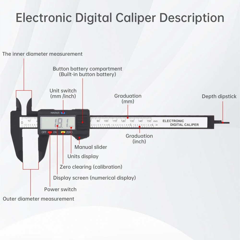 150mm/0-6" Absolute Digital Digimatic Vernier Caliper LCD Screen US Fast Ship