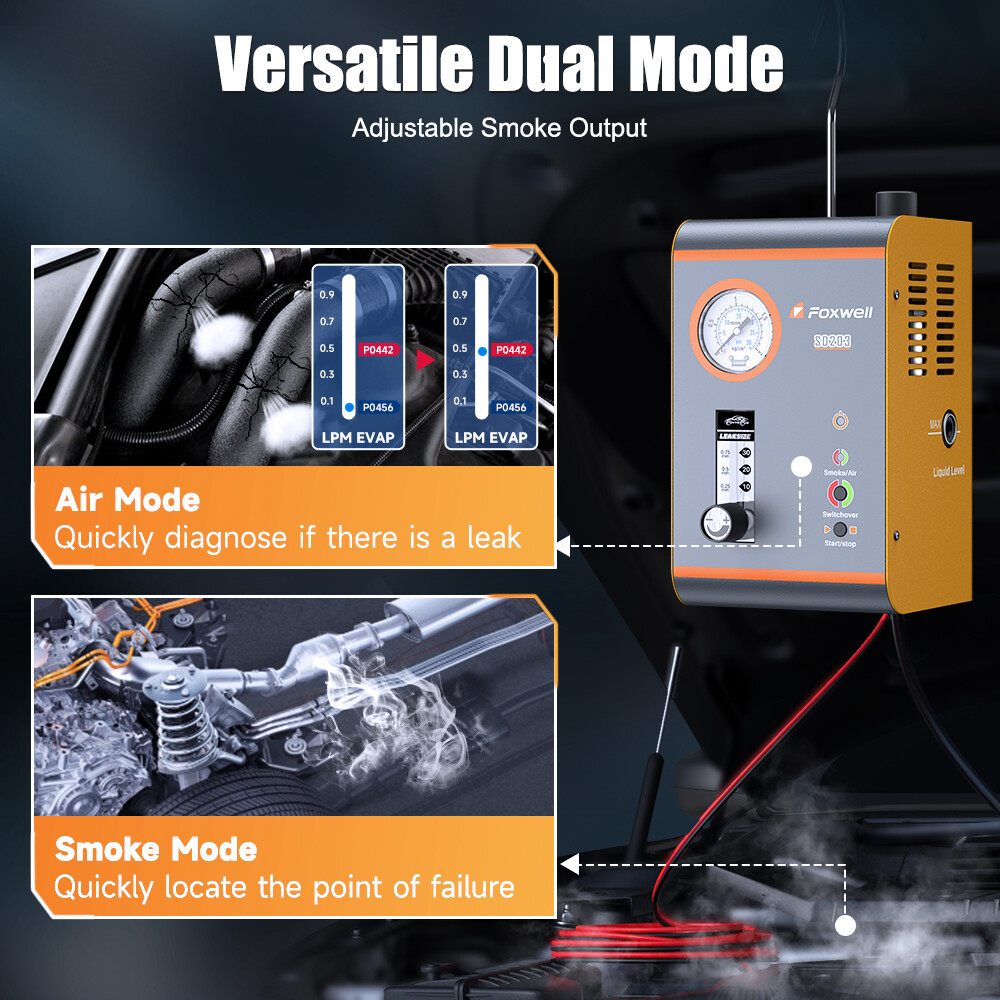 FOXWELL SD203 Pipe System EVAP Smoke Machine Diagnostic Leakage Detector Tester