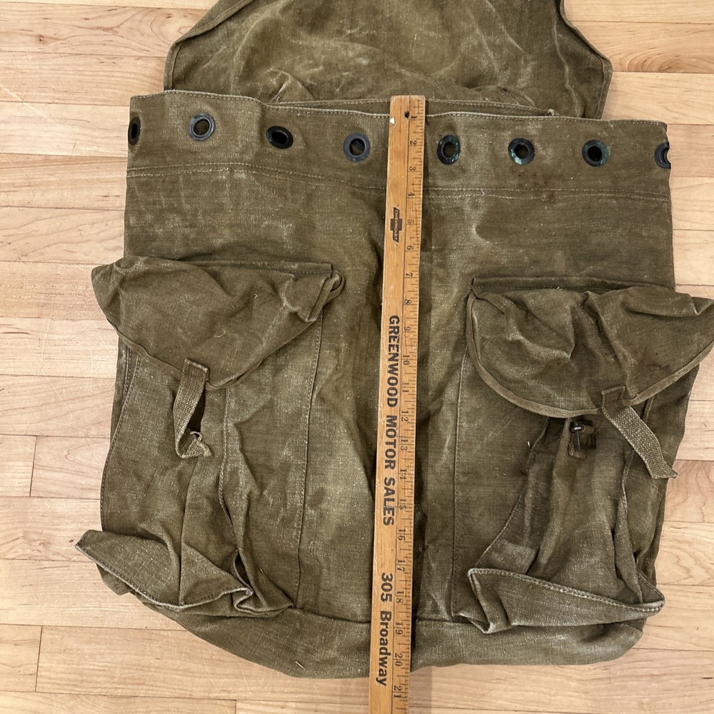 Vintage Military Canvas Backpack Green