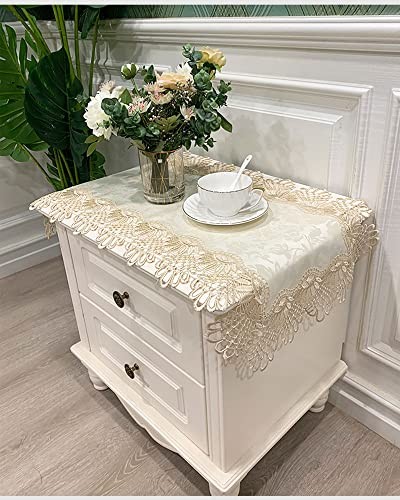 Bedside Tablecloth Lace Doilies for Side Table Cloth Runner Elegant Gold