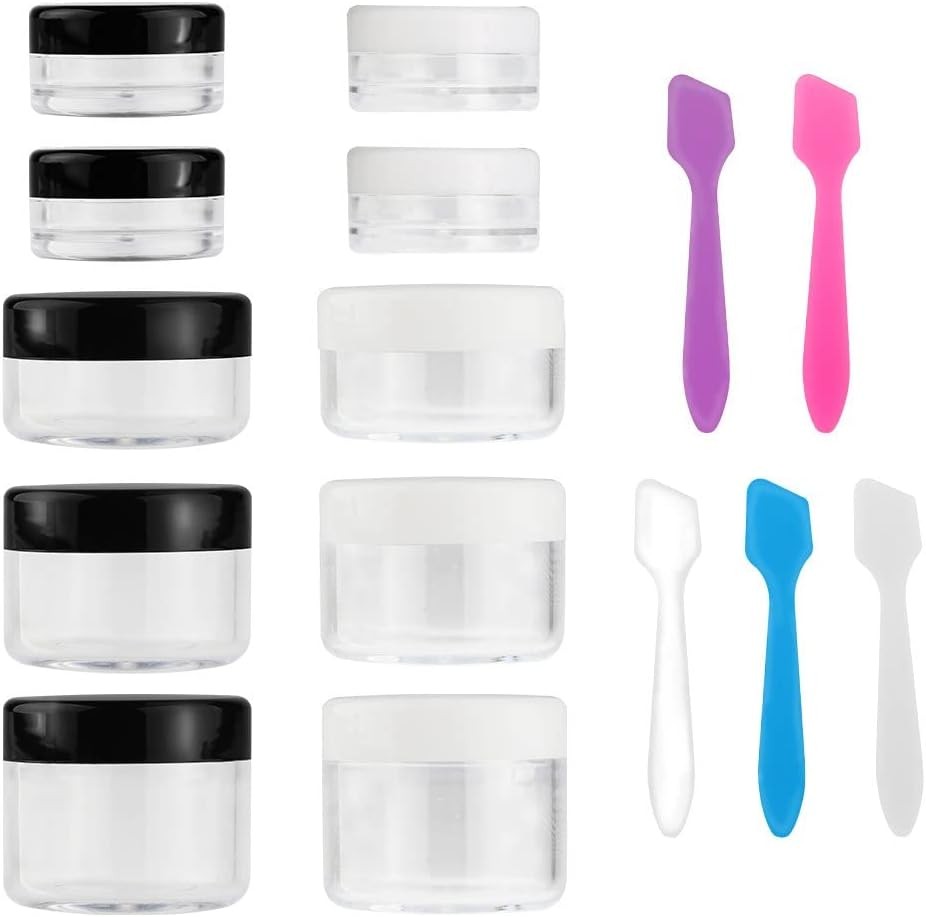 Makeup Travel Containers with Lids and Mini Spatulas