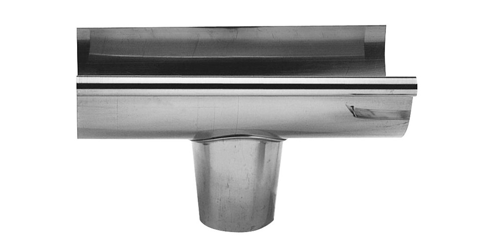 Gutter End With Drop Outlet, Galvanized, For Use With 5-In. Half Round Gutter Gr