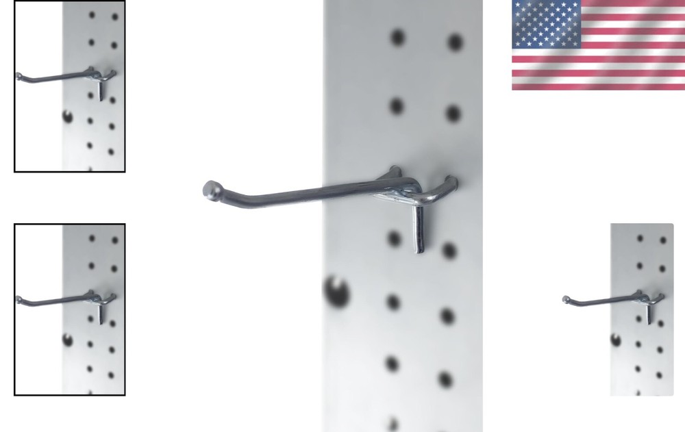 50-Pack Heavy Duty Pegboard Hooks - Chrome Finish for Ultimate Organization
