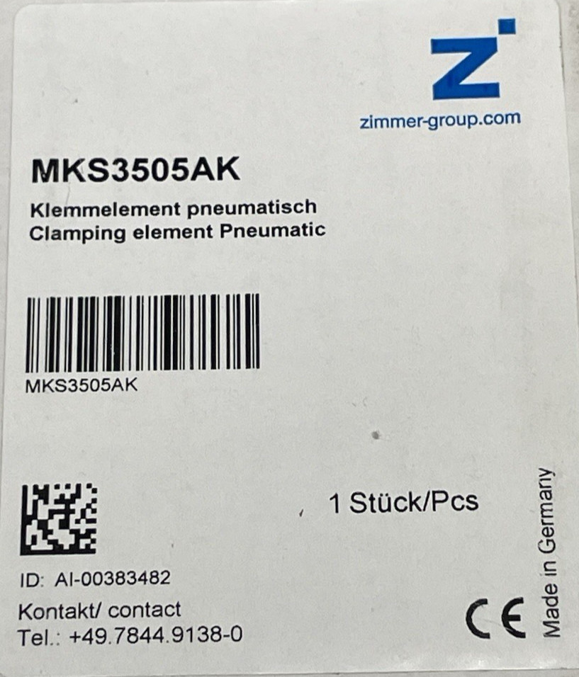 Clamping element pneumatic / Zimmer Group / MKS3505AK