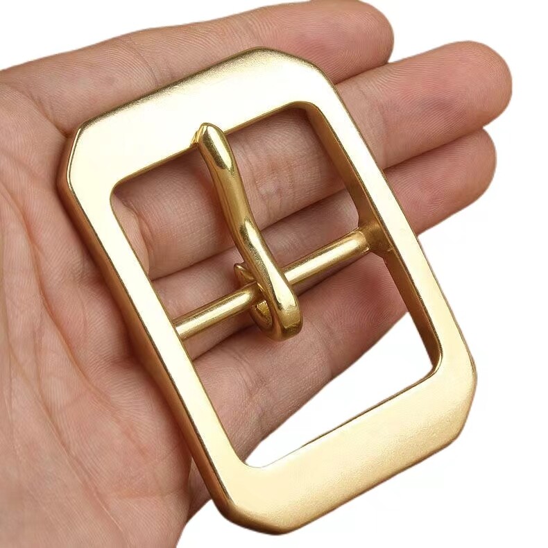 rectangle solid brass belt buckle loop connection set replacement 40mm