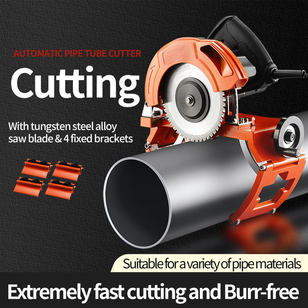 110V Electric Automatic Pipe Cutting Machine, Precise Fast Pipeline Cutter for 4