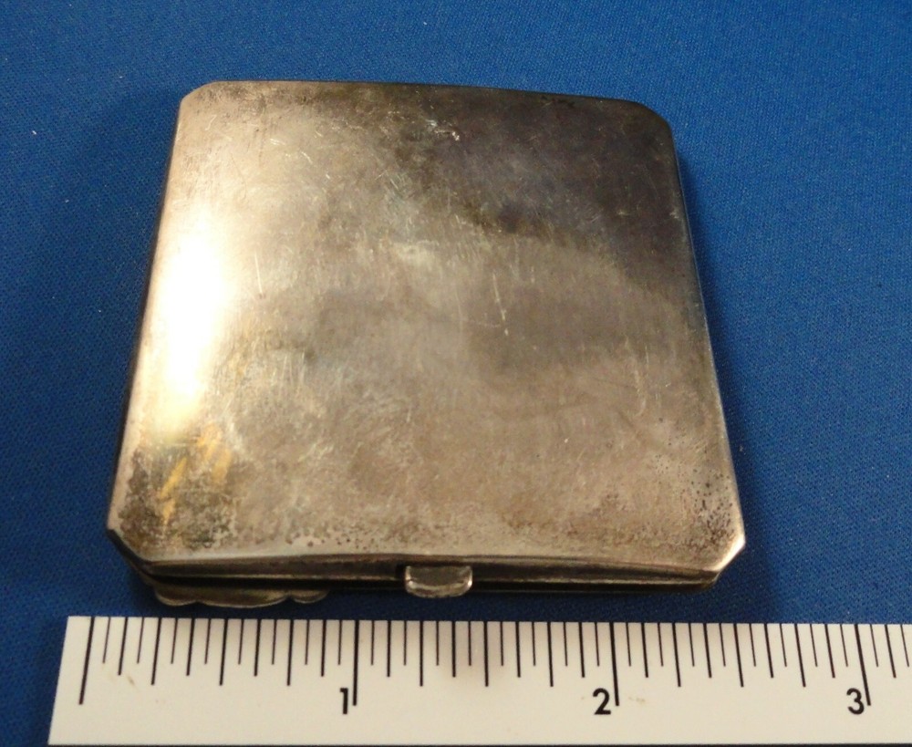 Antique Signed Sterling Silver Hand Chased Compact