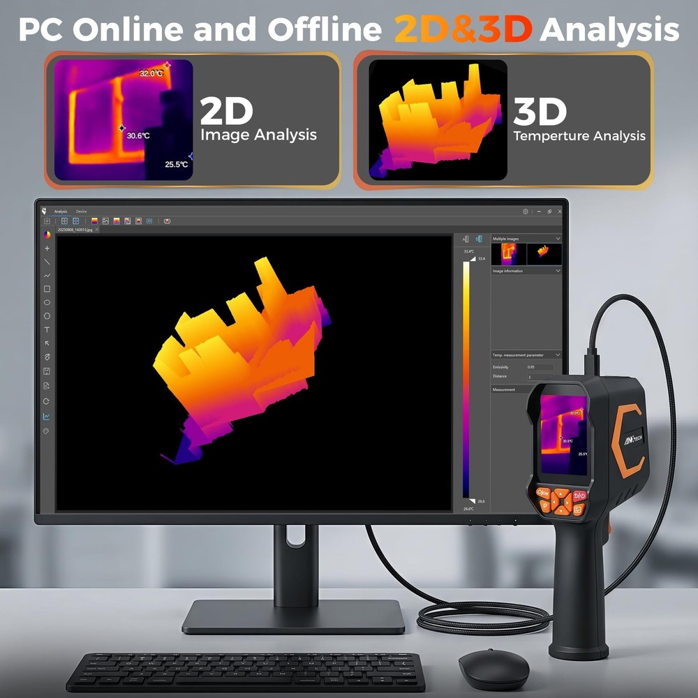Handheld Dual Lens Thermal Imaging Camera with 2MP Visual Camera, 512×384 S