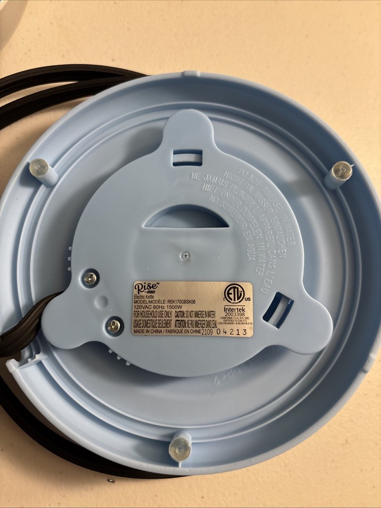 Rise by Dash Blue Glass/Plastic 1.7 L Electric Tea Kettle