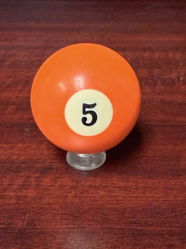 Pool Billiard Ball Vintage, Solid, Number 5, Orange