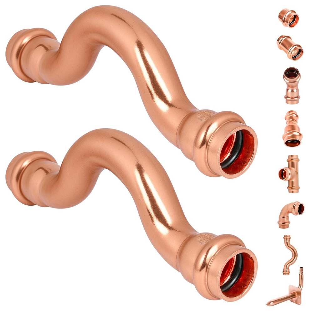 (2pack)1/2" Propress Copper 1/2" Press Cross-Over-2Pack,