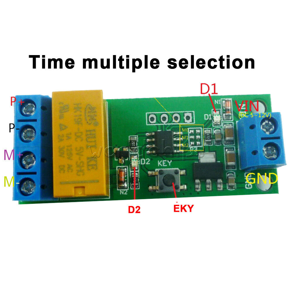 DC 5V/6V/9V/12V Motor Reversible Controller Time adjustable Delay Relay Switch