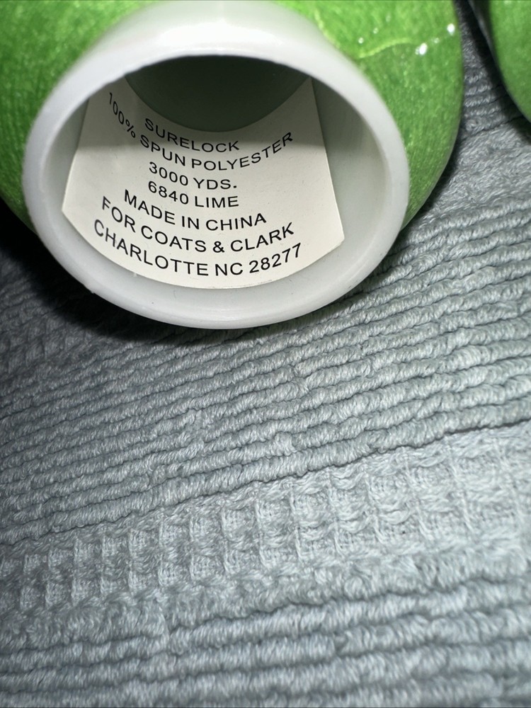 Coats Surelock 5 Spools 6840 Lime Polyester Thread, Multi-purpose, 3000 Yds
