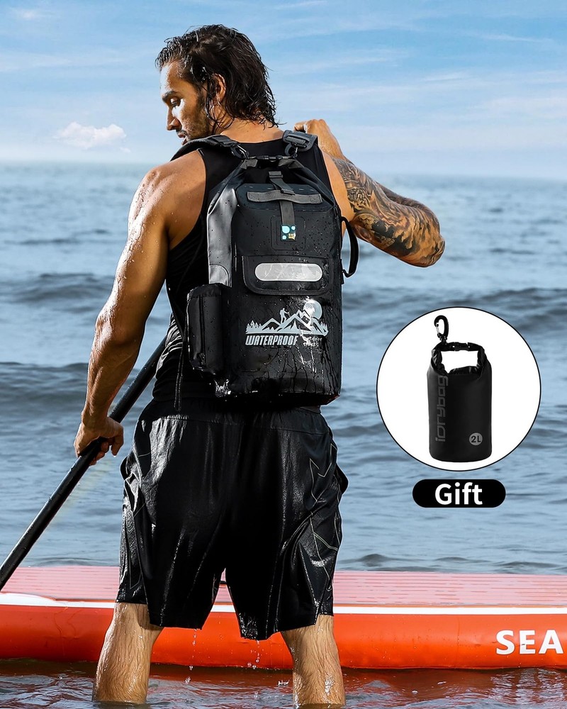IDRYBAG Dry Bag Backpack 20L Black