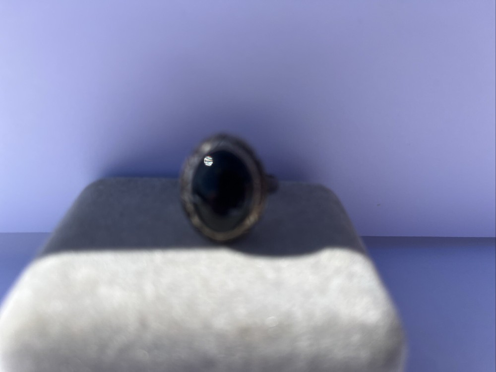 Vintage Sterling Silver 925 Onyx Ring Size 7.5