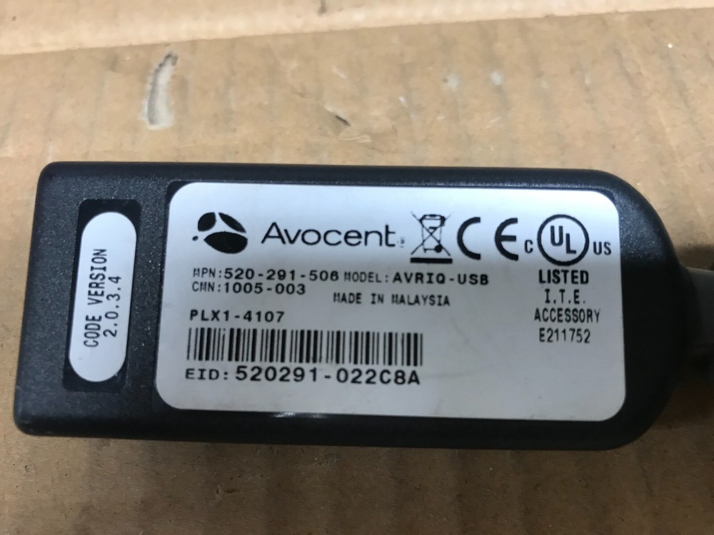 Avocent AVRIQ-USB USB KVM Server Cable Adapter Module 520-291-506