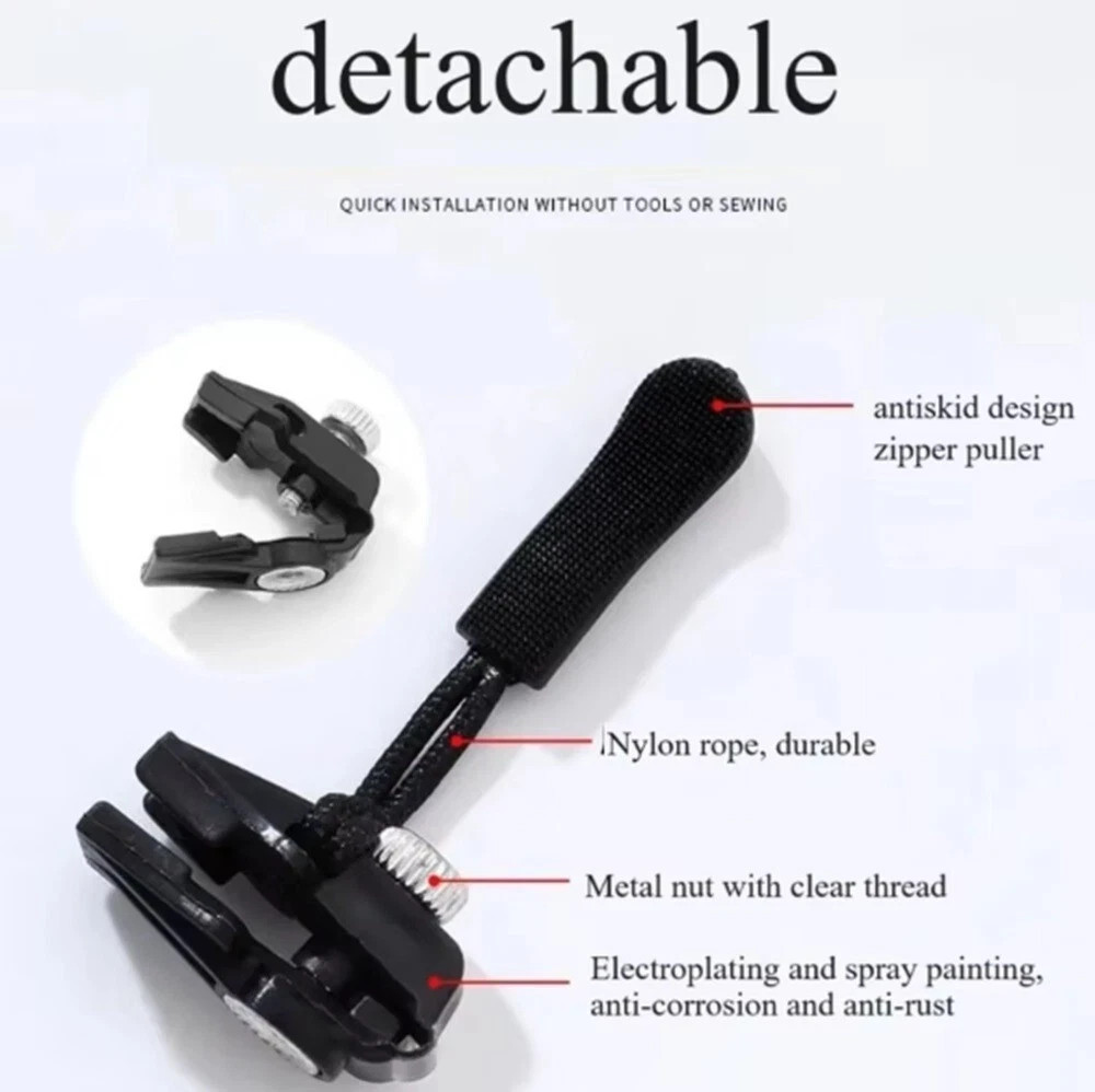 12 Pack Universal Quick‑Fix Zipper Repair Kit – Detachable Slider Replacement