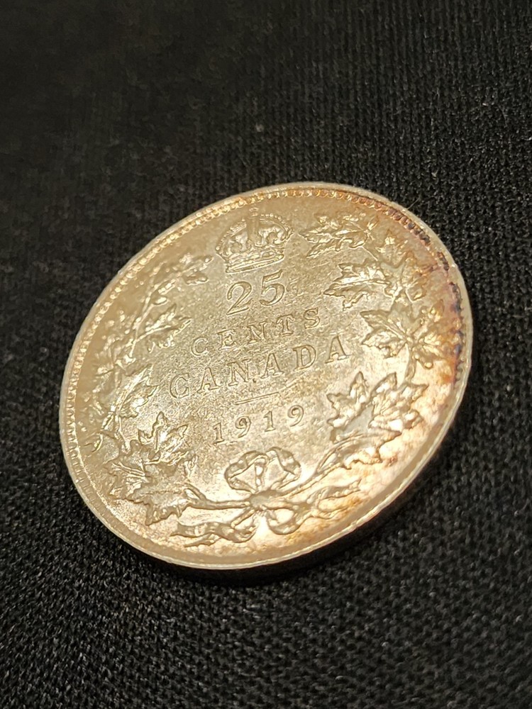 1919 Canada 25 Cents Silver Coin