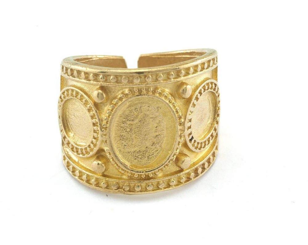Ring Adjustable Ring Bezel - Raw brass (17mm 7US inner size - Adjustable ) 3374